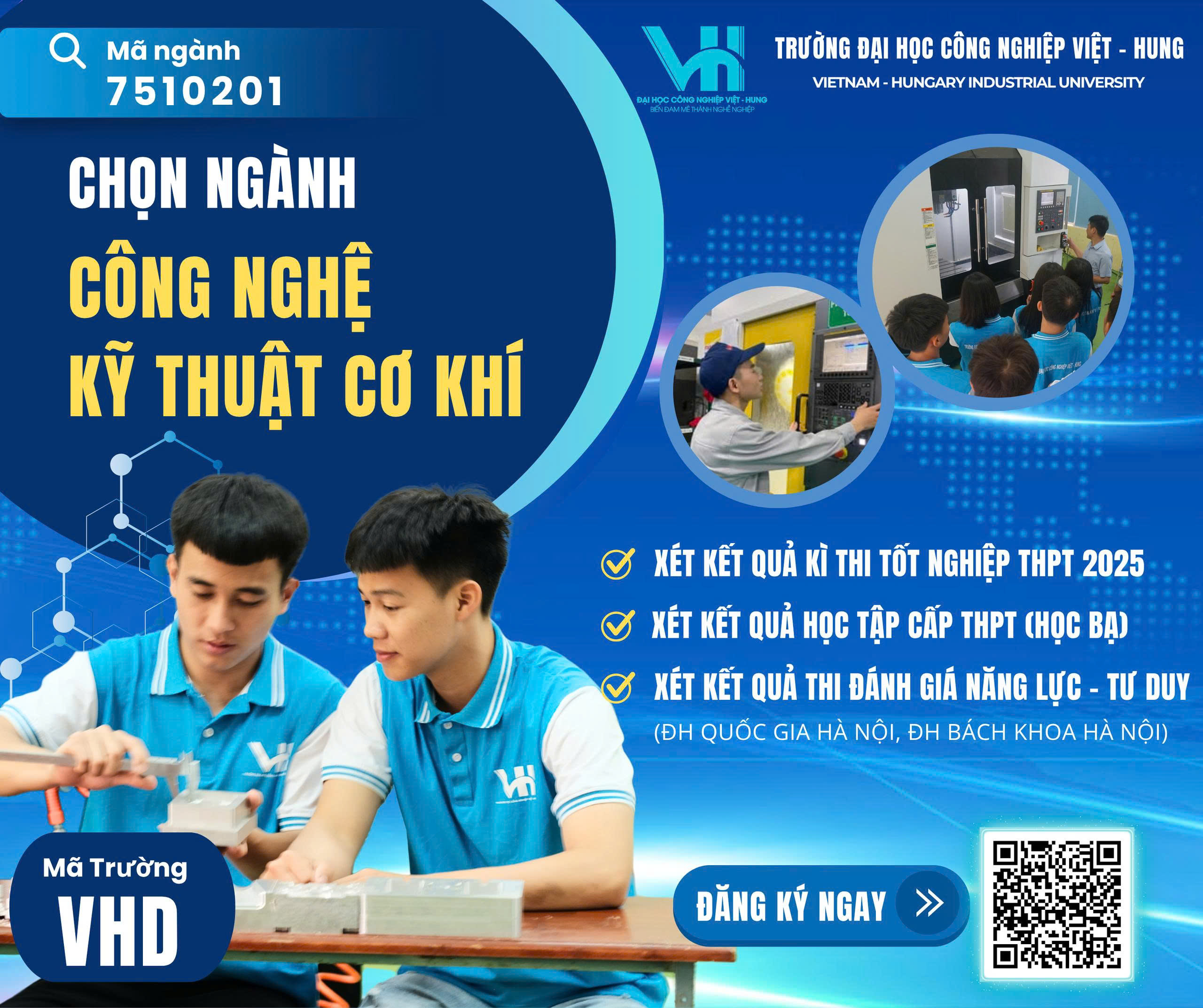 Ngành CÔNG NGHỆ KỸ THUẬT CƠ KHÍ (Mã ngành 7510201)